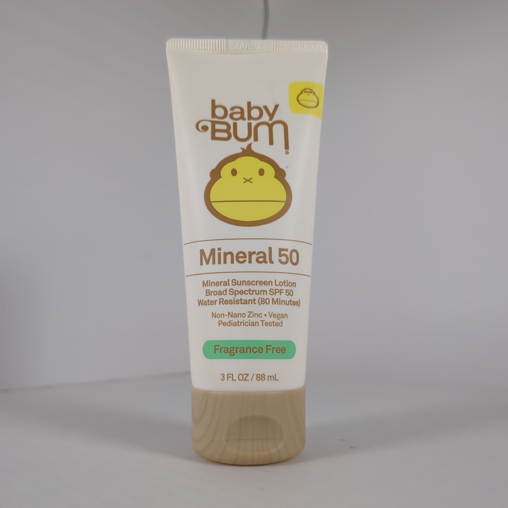 Baby Bum Mineral 50 Broad Spectrum Sunscreen Fragrance Free Water‎ Resistant 3oz